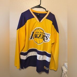 Los Angeles Lakers Yellow and Purple Long Sleeve Jersey